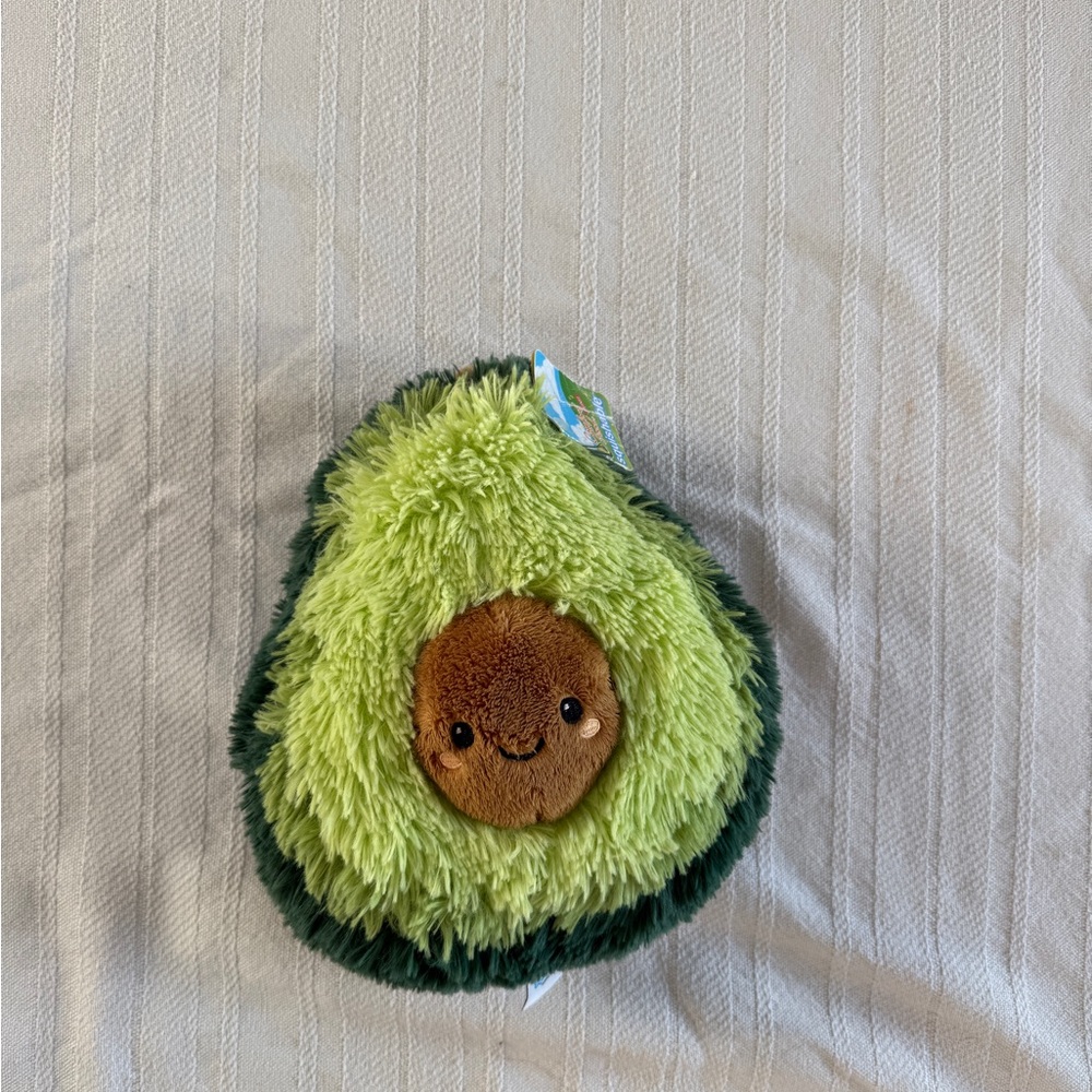 Plush Avocado Toy with Smiling Face